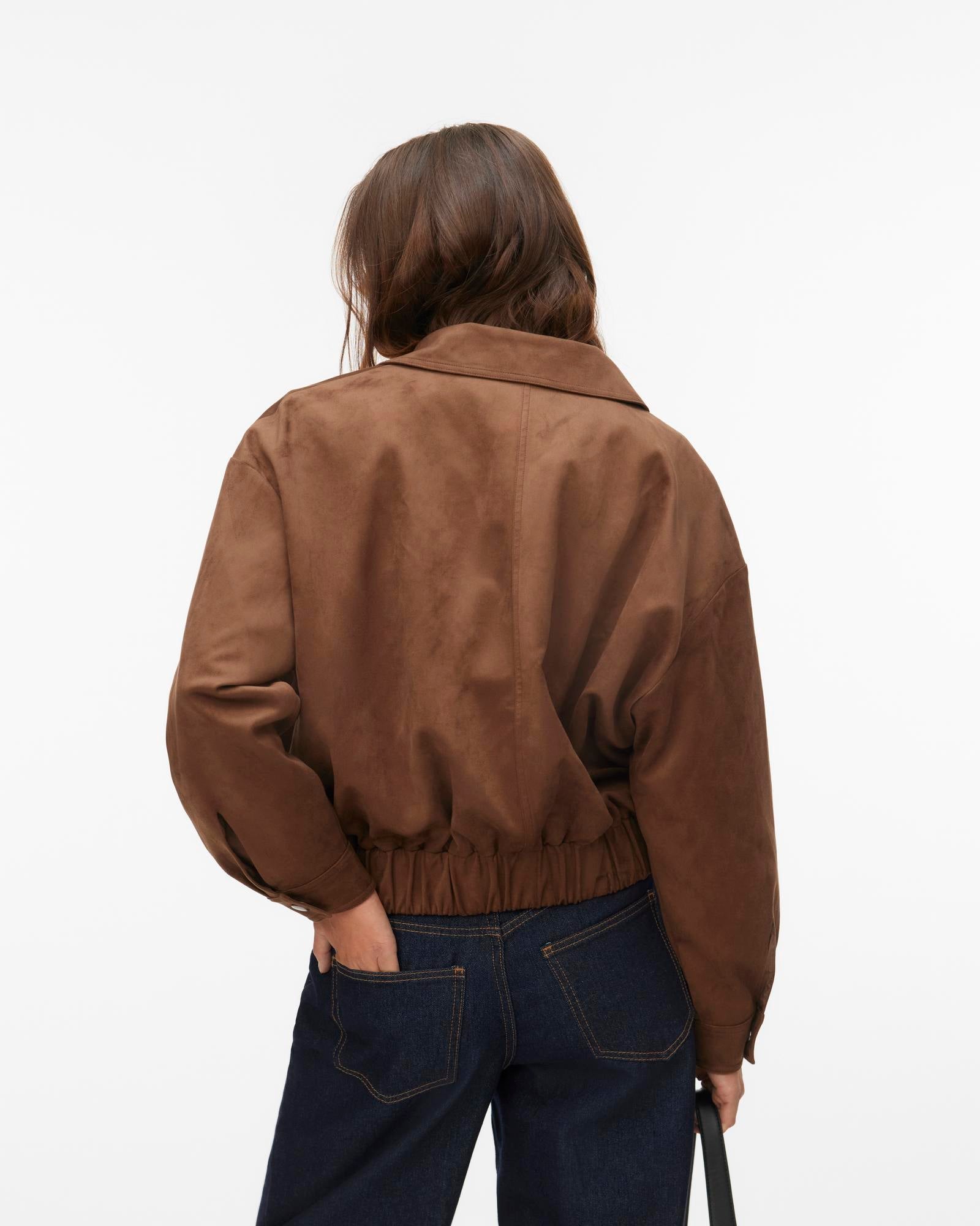 VMSALINA FAUX SUEDE BOMBER JACKET
